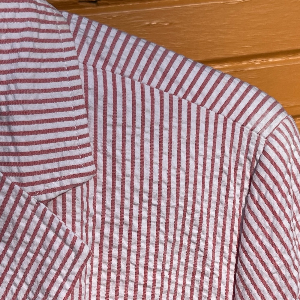 Isaac Mizrahi x Target red and white seersucker jacket